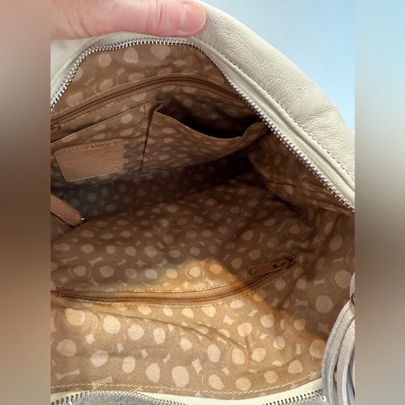 Brighton ‘Collins’ Cream White Leather Bohemian Bucket Shoulder Bag NWT - Picture 7 of 16